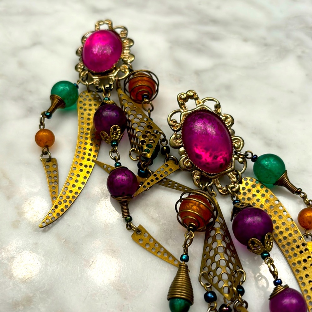 Vintage 80’s Funky Clip on Earrings